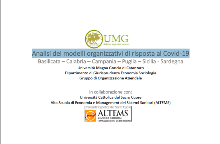 Analisi dei modelli organizzativi di risposta al Covid-19